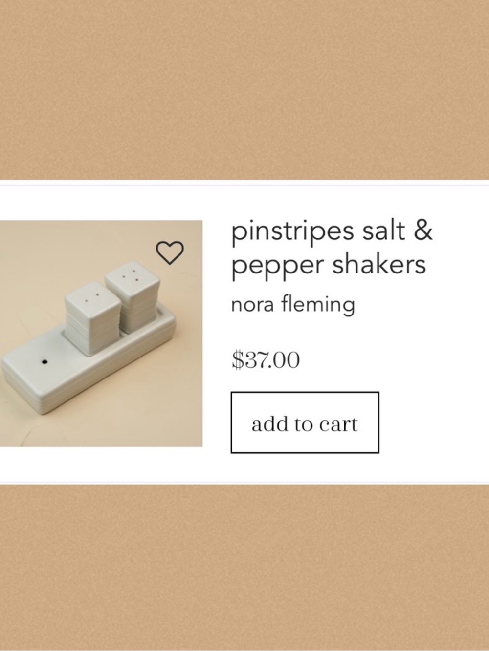 Nora Fleming - Pinstripe Salt & Pepper